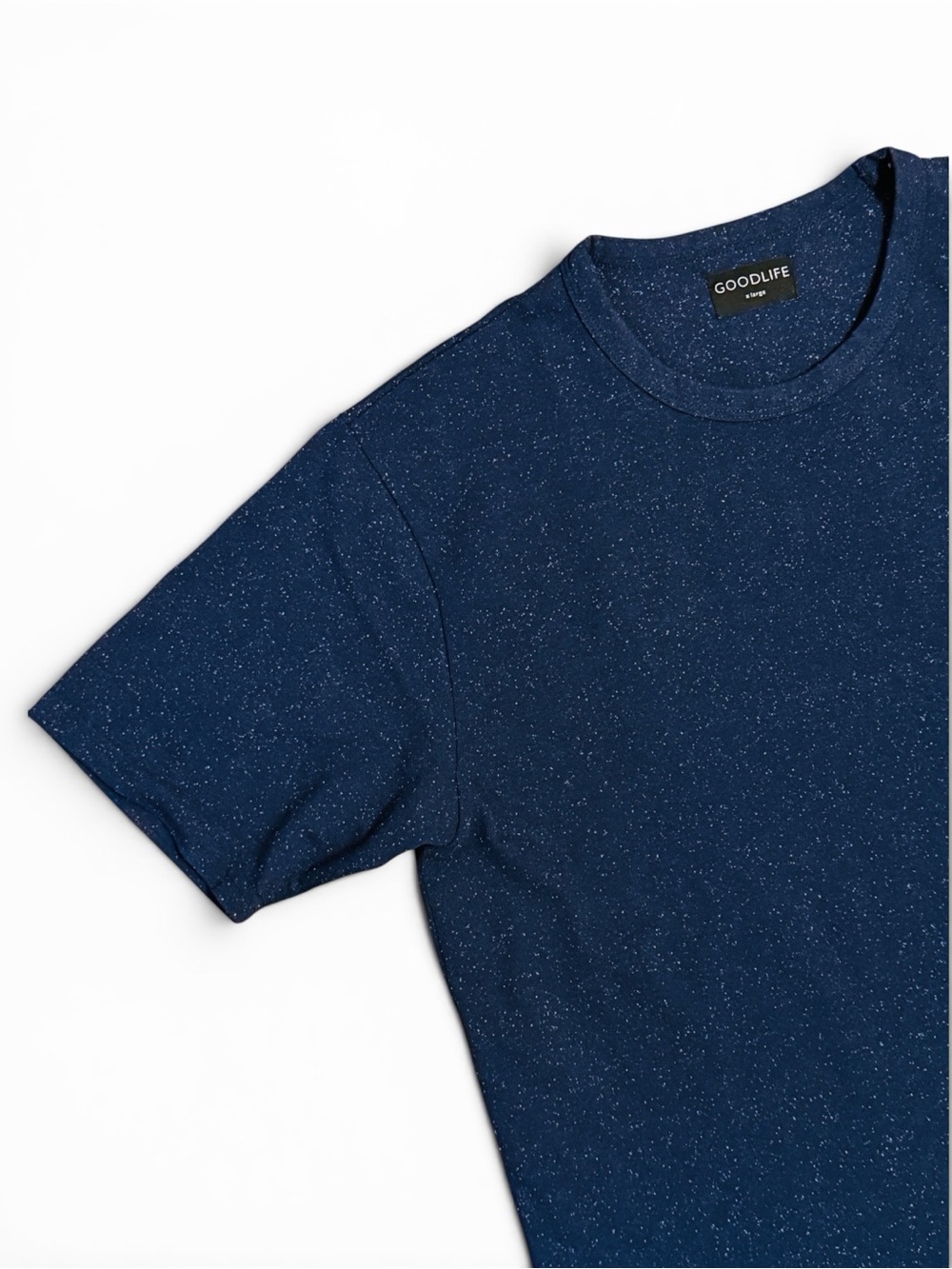 Goodlife Mens XL Speckled Short Sleeve Crew Neck Tee Shirt in Navy